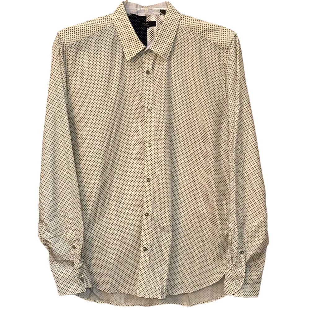 Ted Baker‎ Long Sleeve Button Down Collar Dress Shirt Size 17 (XL) Work Office